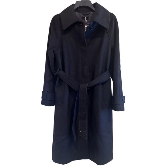 NWTs Italian Wool Belted Funnel Coat Size Small - Picture 1 of 6